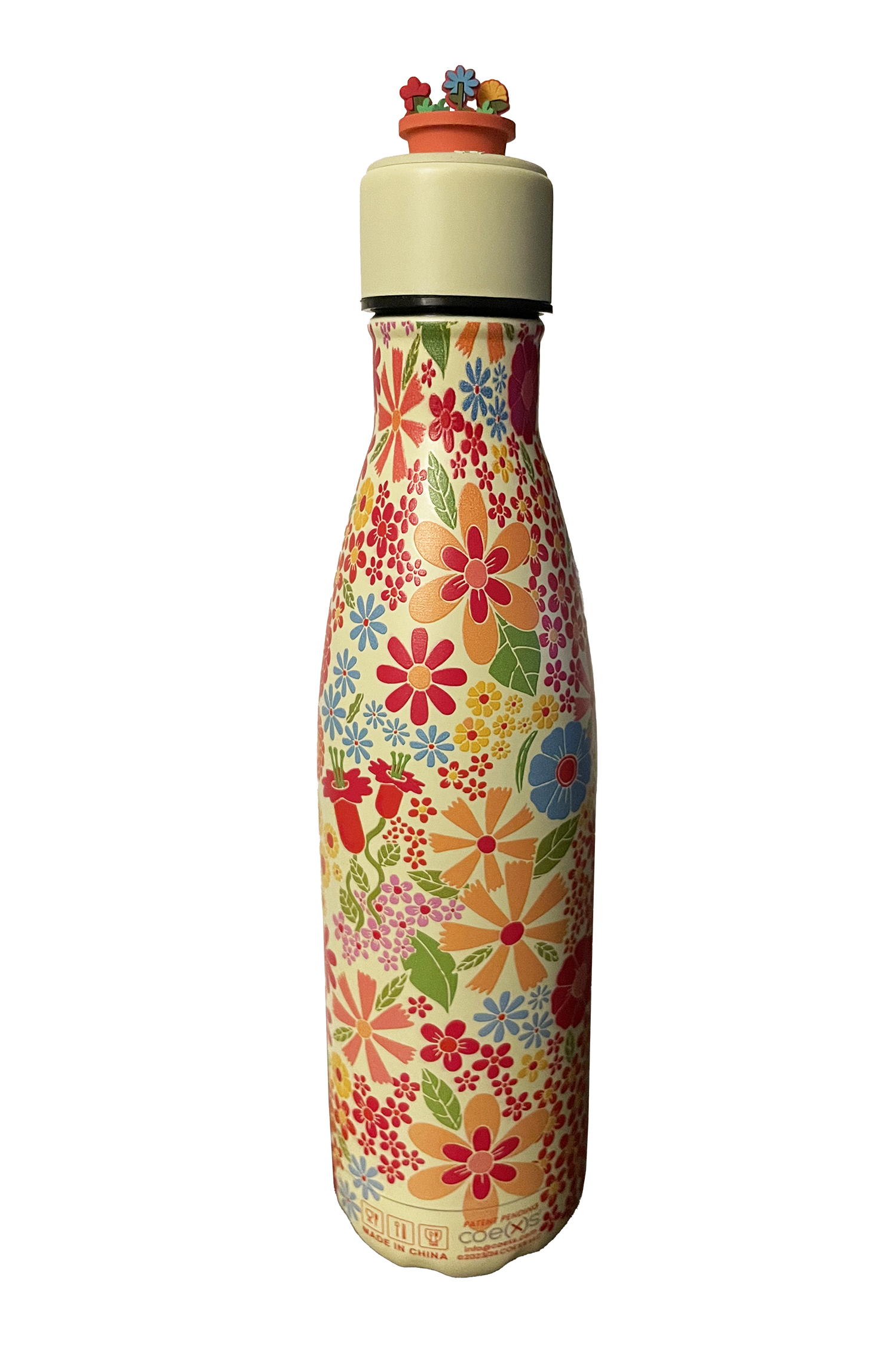 flora bottle, full back view