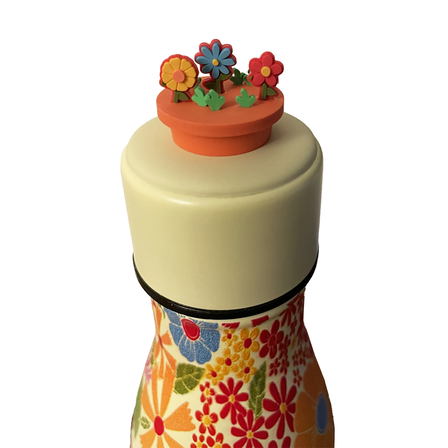 flora bottle, top view zoomed
